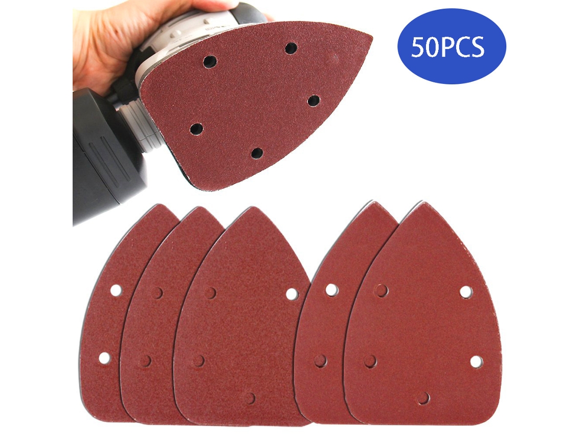50 Unidades de Lixa Floculada Triangular 35x120mm+15x240mm BRILVIBERA