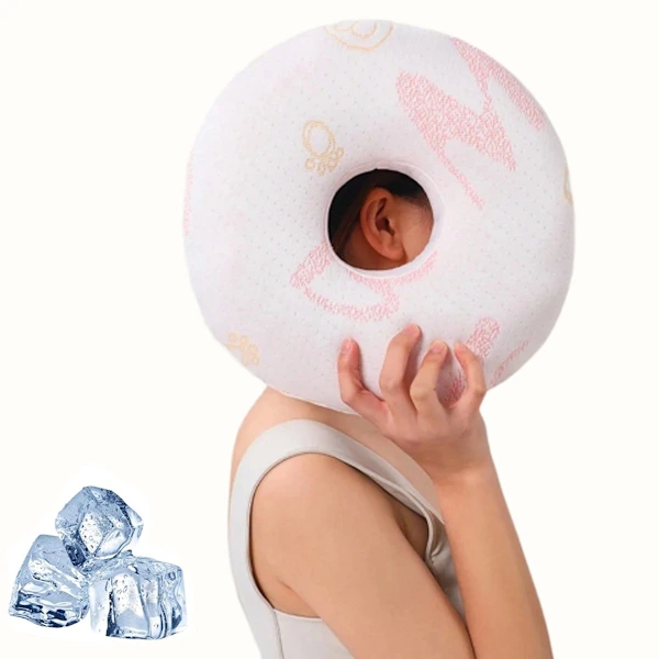 Almofada com Orifício para Orelha, Fibra de Bambu, para Dormir de Lado, para Piercing na Orelha, 30 Cm, Rosa AQUAFORGE