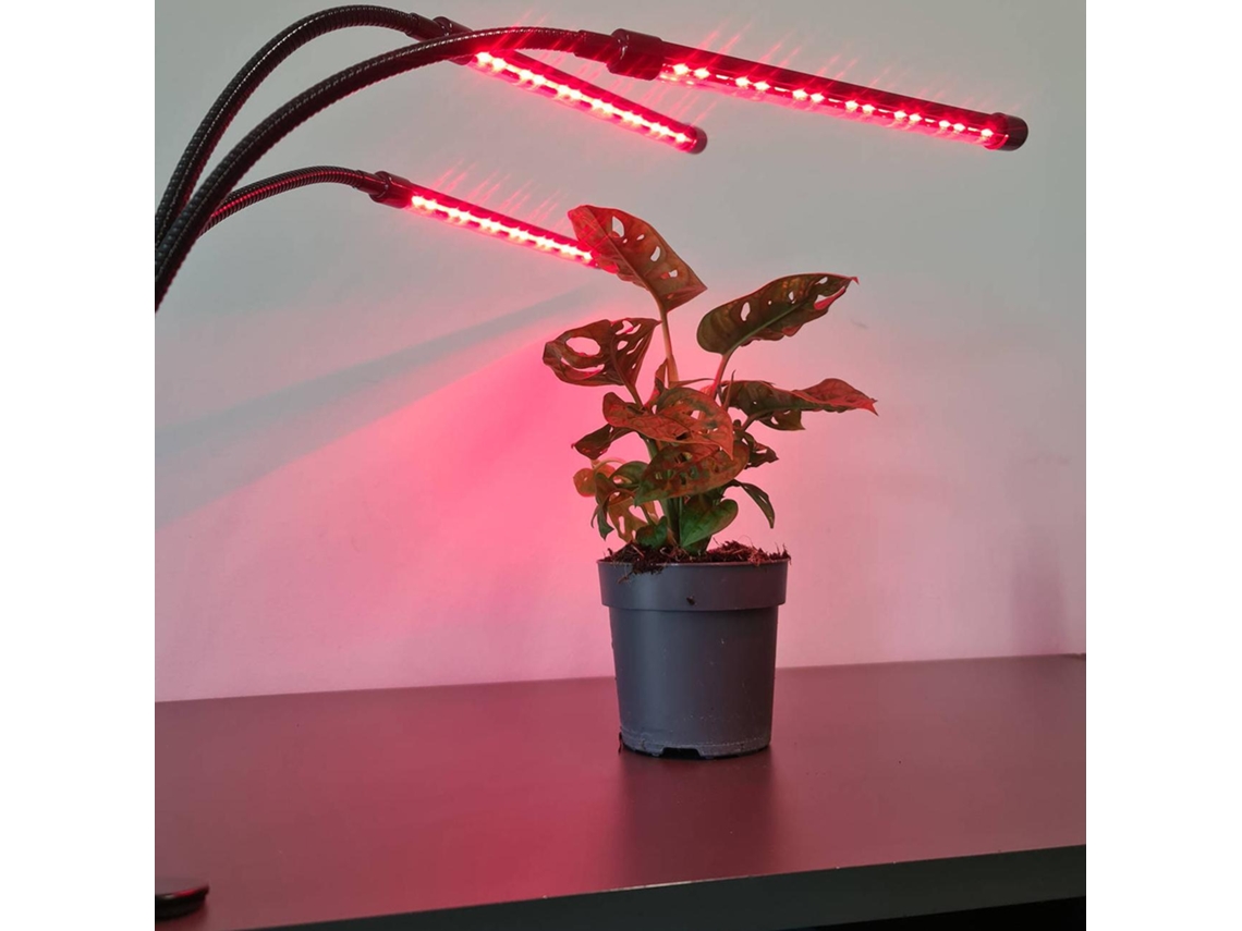 Luminária LED ajustável para plantas Brilvibera com temporizador, preta.