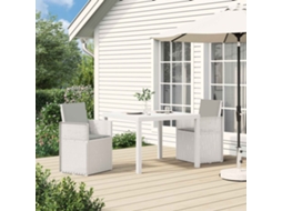 Vidaxl Cadeiras De Jantar Para Jardim 2 Unid. Branco E Cinzento-claro