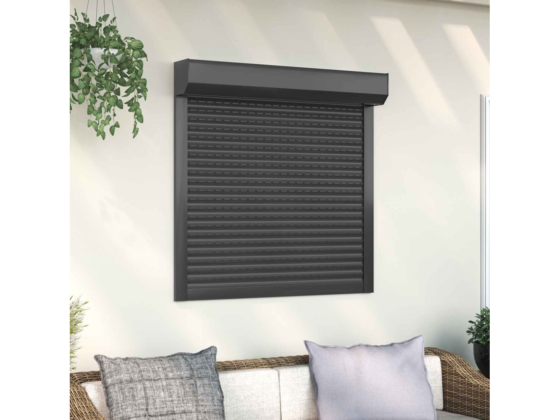 Vidaxl Persiana Rolô Antracite 100 X 100 Cm Alumínio E Poliuretano