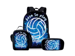 Mochila Escolar Panoona Conjunto De Lancheira E Estojo Com 3 Peças, Impressão 3d Futebol (17 Polegadas) Estilo 12