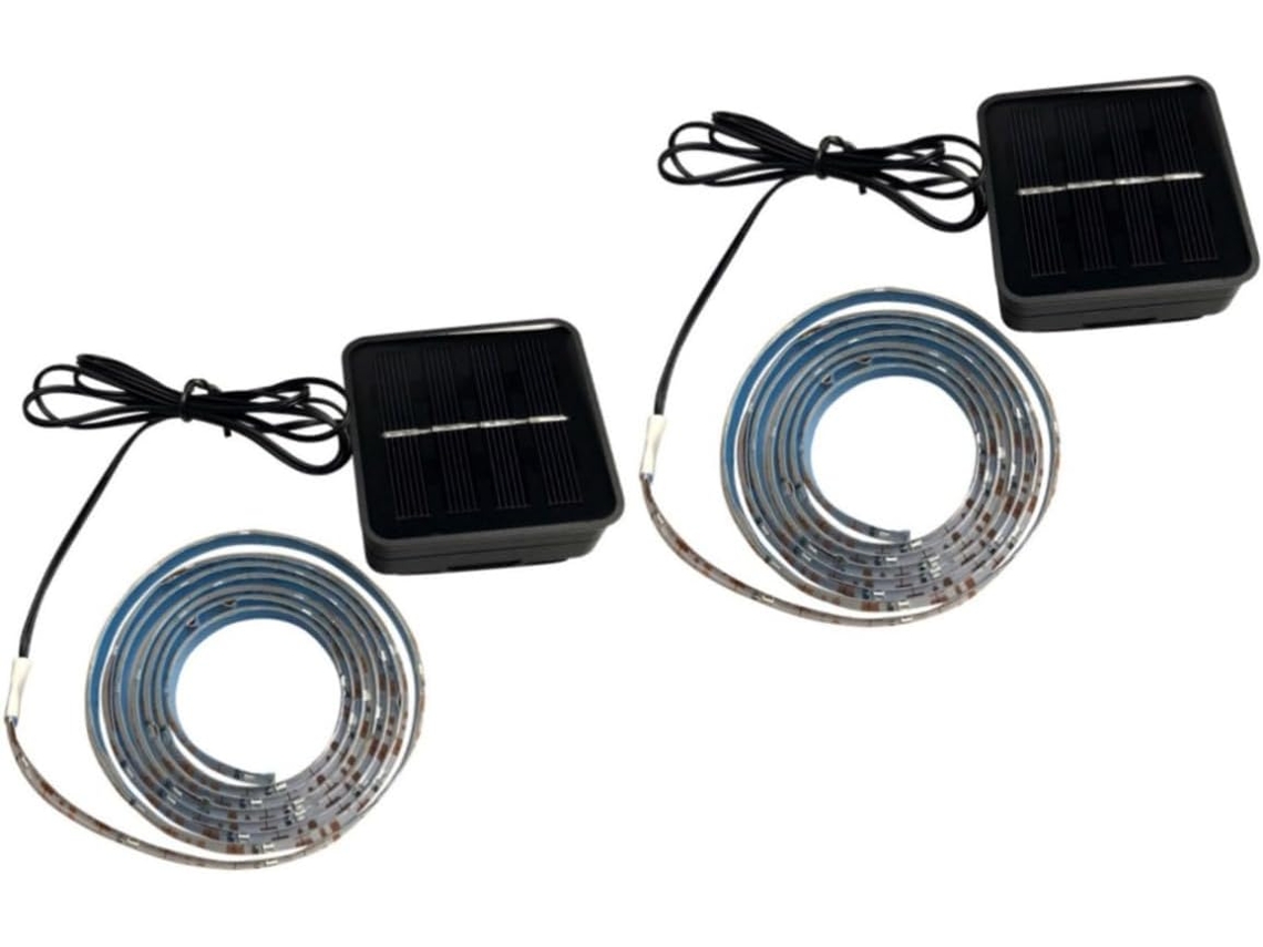 Conjunto de 2 Luzes Solares Externas para Cesta de Basquete, Faixa de Luz Decorativa Criativa e Colorida SFUSHOS