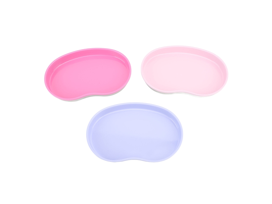 3pcs Bandeja Decorativa De Acero Inoxidable Apilable Para Herramientas De Uñas Joyería Maquillaje Rosa Y Morado