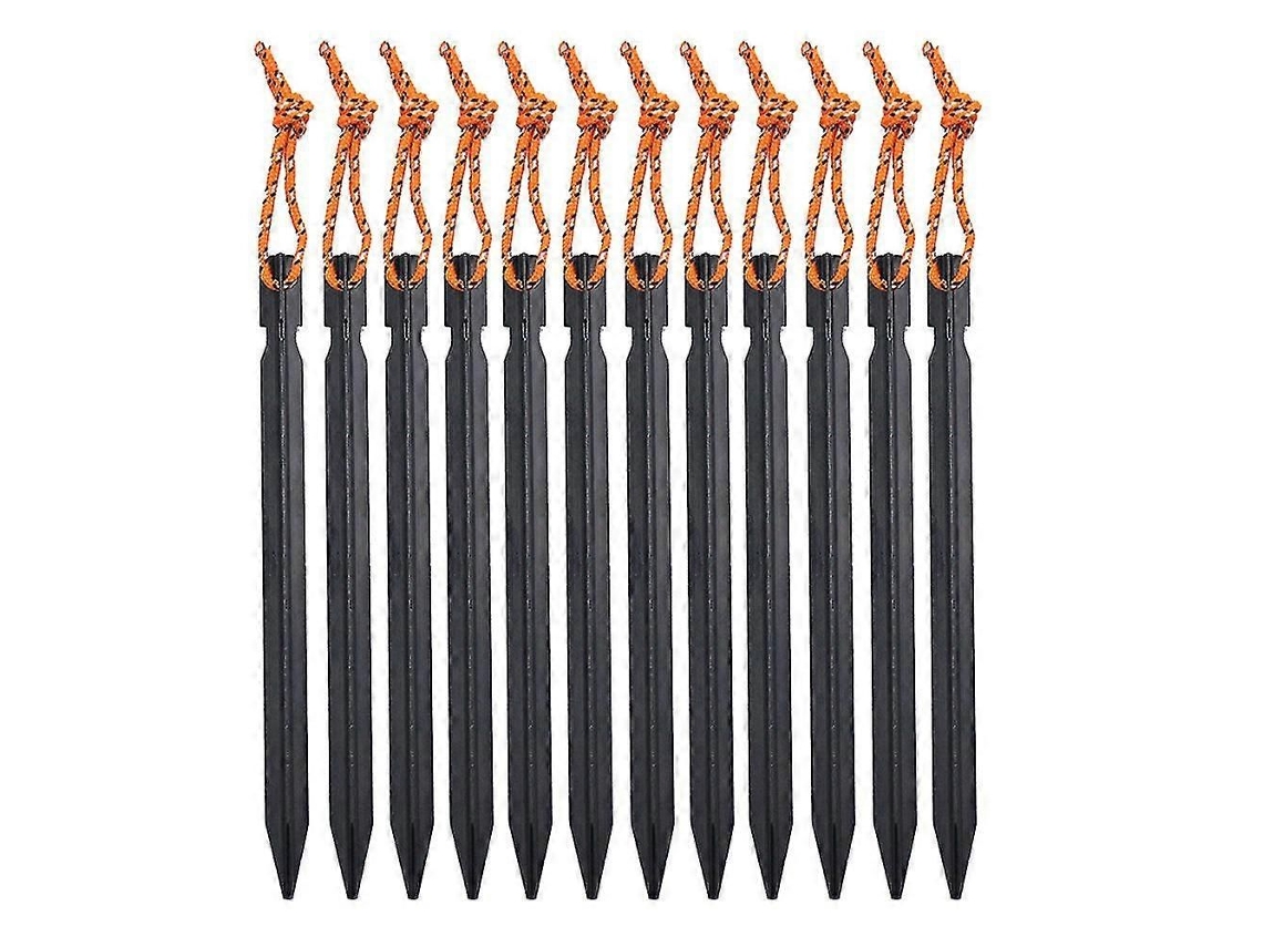 Kit Com 12 Estacas De Tenda Para Camping, Em Alumínio, Formato Triangular, Com Corda, 18cm