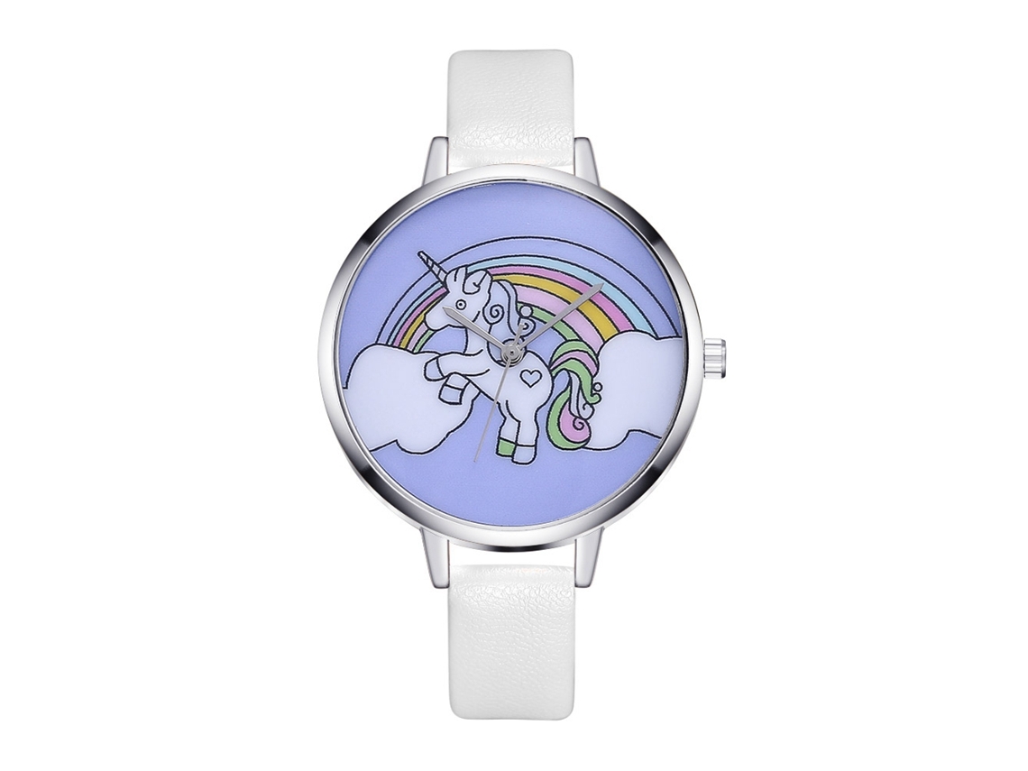 Relógio de Pulseira Feminino de Quartzo com Pulseira de Couro Pu Estilo Casual Branco