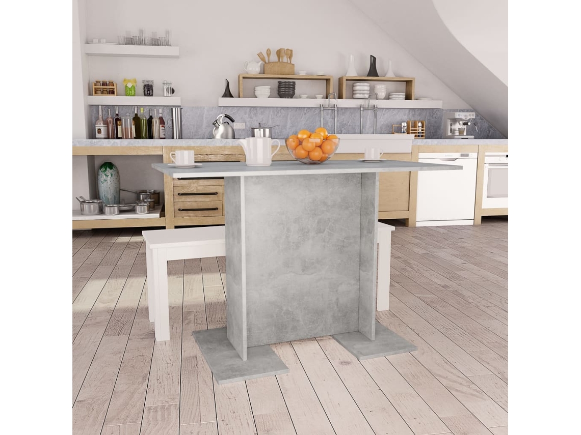 Vidaxl Mesa De Jantar 110x60x75 Cm Derivados Madeira Cinzento Cimento