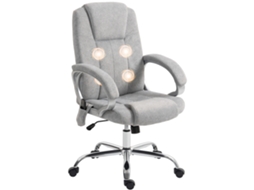 Cadeira De Escritório Com Massagem E Aquecimento, De Ergonômica, Altura E Apoios De Braço Ajustáveis, Cinza