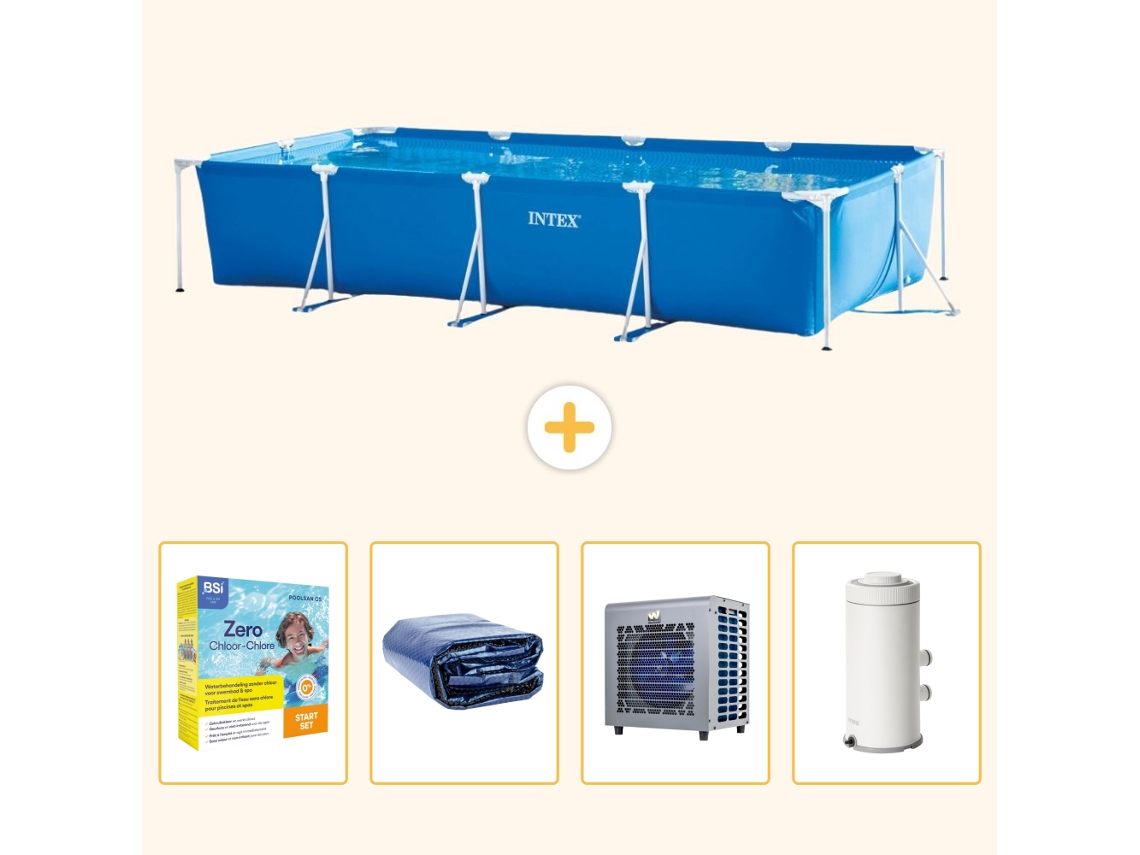 Intex Piscina Com Estrutura Retangular - 450x220x84 Cm - 5-peças S157