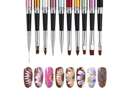 Namotu 10 Peças De Caneta Para Nail Art Para Salões Profissionais, Pincel De Unha Ombré E Designs De Nail Art Caseiros Slowmoose (10 Cores)