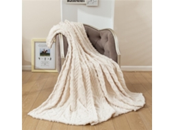 Manta de Lã Jacquard Fansu Cor Sólida Fofa Quente Macia e Grossa para Cama Sofá Todas as Estações 180x200cm, M