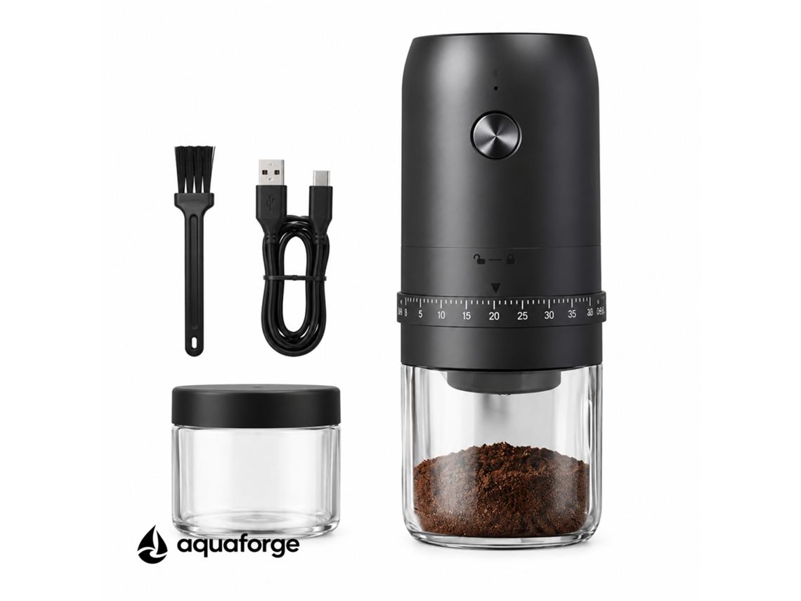 Moinho Elétrico De Café Aquaforge Com Moagem Ajustável Para Café