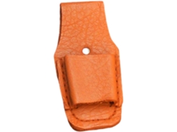 Bolsa para ferramentas em couro sintético resistente, com presilha para cinto e fivelas, ideal para projetos de construção.