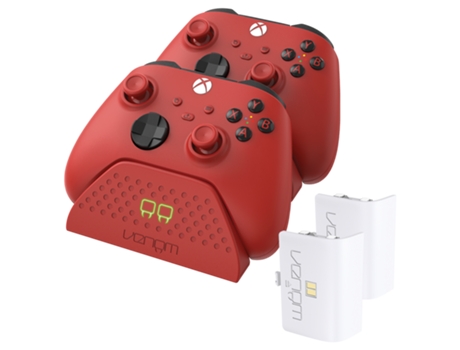 Base de Carregamento VENOM Duplo com 2 X Baterias Recarregáveis Xbox Series X e S/Xbox One (Vermelho)