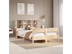 Cama Com Estante Sem Colchão 135x190 Cm Pinho Maciço