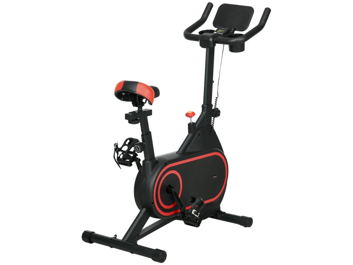 Bicicleta Estática LCD com Assento e Guiador Ajustáveis, Volante 4kg, Porta Garrafa, (93x48,5x102 112 cm) | S/MARCA
