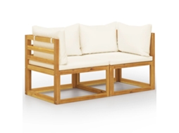 Garden Bench, Garden Benches Vidaxl Creme Madeira De Acácia (n/a)