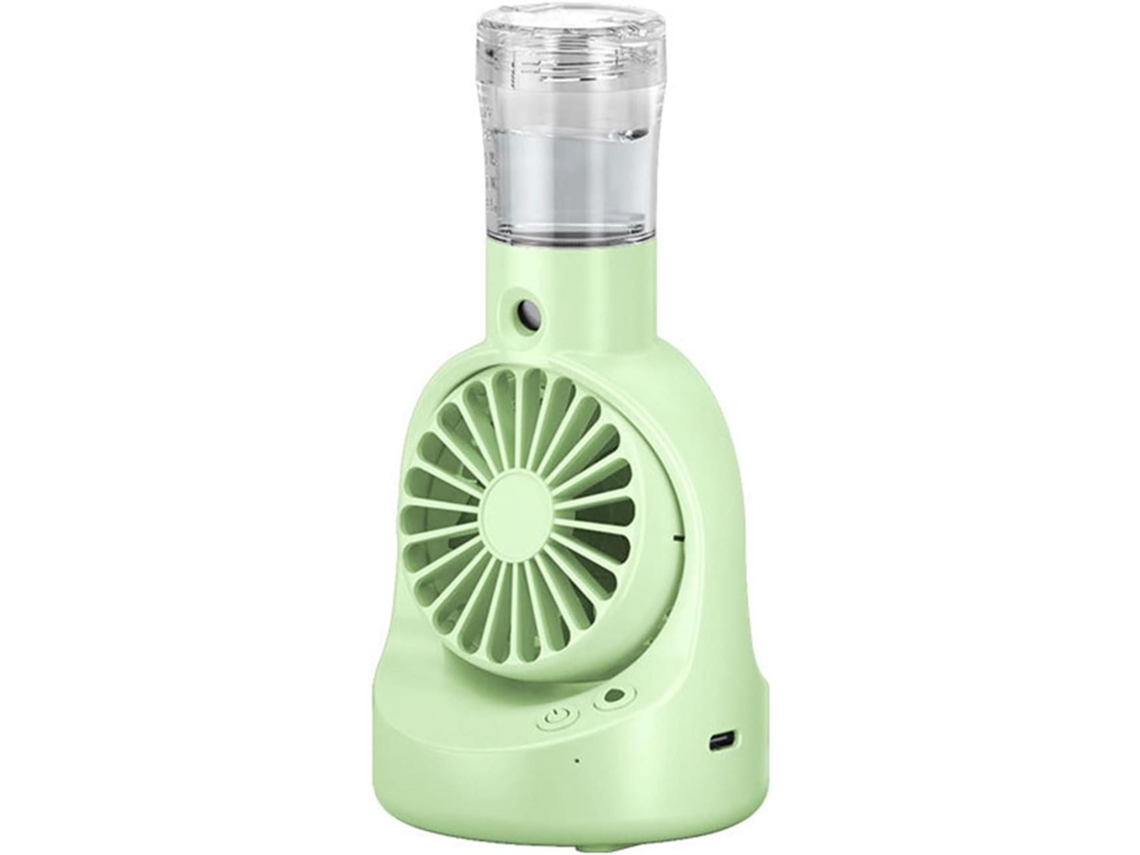 Ventilador Portátil Recarregável com Spray, Ventilador de Mesa, Pulverizador Portátil MDUG (verde)