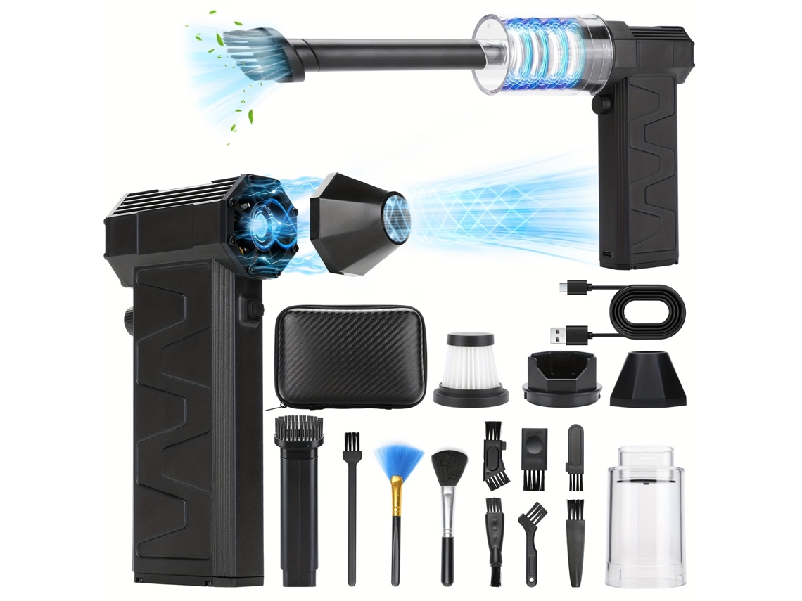 Aspirador Soplador Portátil Sem Fios Multifunções, Limpador De Poeira Turbo Recarregável Para Casa, Automóvel E Equipamentos Eletrónicos