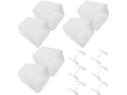 Conjunto Lifkome De 6 Pequenas Caixas Organizadoras Quadradas Plástico Branco Com Ganchos Metal Painéis Perfurados