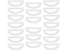 20 Transferidores de Plástico Transparente, Semicirculares, 180 Graus, Leves e Precisos para Estudantes Profis