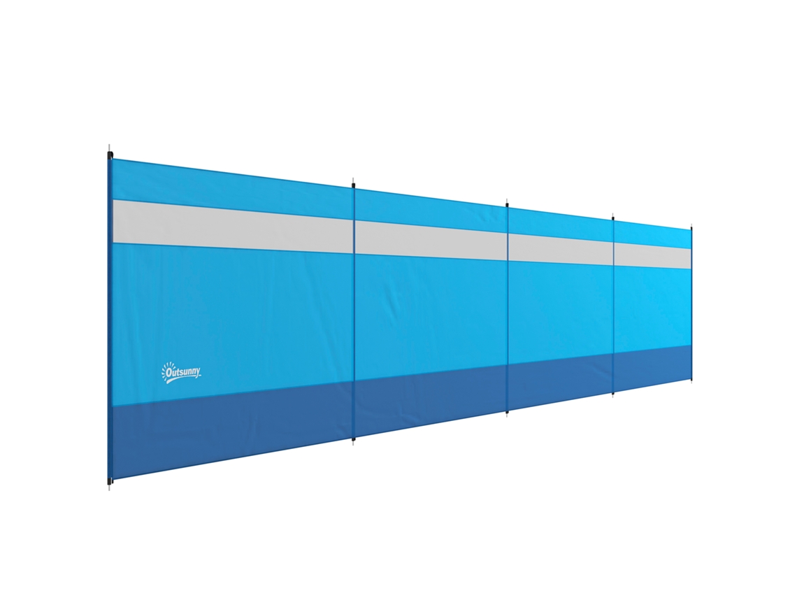 Quebra vento de camping 725cm com postes de aço painel transparente estacas e bolsa | S/MARCA
