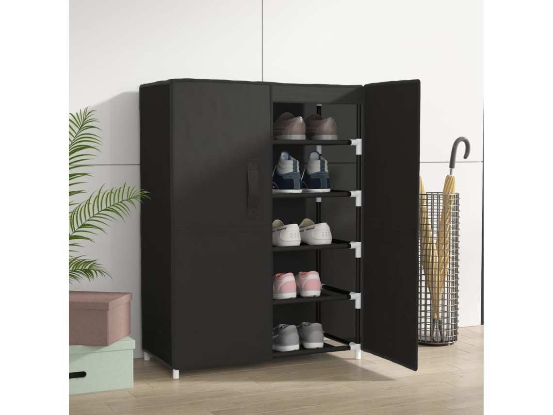 Sapateira | Armário De Sapatos 60x28x90 Cm Tecido Preto Lovely Home