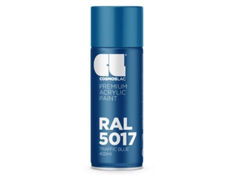 Acrílico Premium Brilhante em Spray Ral Cosmos Lac 400 Ml (Ral 5017 Azul Tráfego)