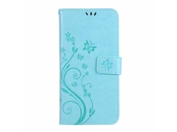 Capa Para Iphone 17 Air Verde Claro Com Borboleta Em Couro Liso
