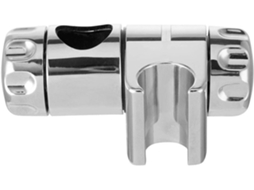 Suporte Para Chuveiro De Mão Cromado Ajustável Para Banheiro, Com Fixação Em Barra De 25mm Aquaforge (1 Peça)