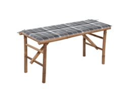 Vidaxl Banco De Jardim Dobrável Com Almofadão 118 Cm Bambu
