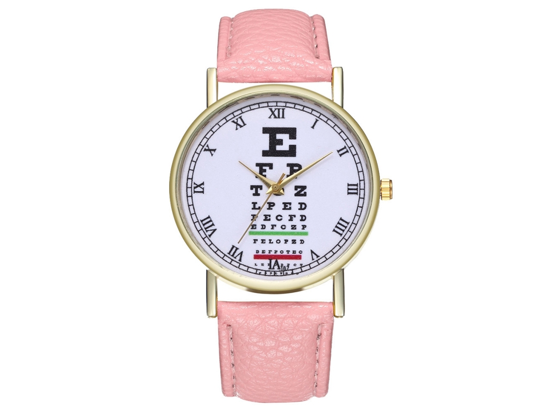 Relógio de Pulso de Casal Analógico com Pulseira Pu Moda Quartzo Rosa