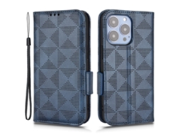 Capa Quedas Para Iphone 15 Plus Pele Sintética Azul