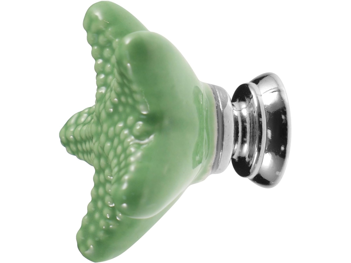Puxador De Gaveta Em Cerâmica Toyandona Formato Estrela Do Mar, Verde, Para Armários E Gavetas, Cozinha