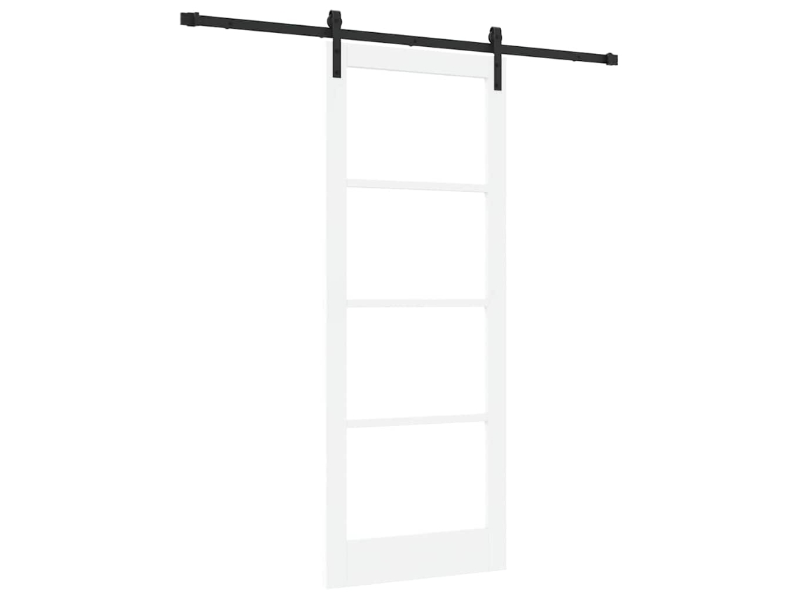 Conjunto 1 Porta Deslizante Vidaxl Branco Madeira De Pinho Maciça (83 X 211 Cm)