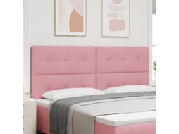 Cabeceira Botões Estofada Rosa 200 Cm Veludo Wsd65508 Lovely Home