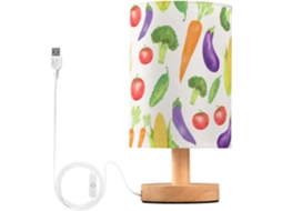 Abajur De Cabeceira Aquarelado Com Porta Usb, Sem Necessidade De Lâmpada, Luz Led Quente Para Quarto, Sala De Estar