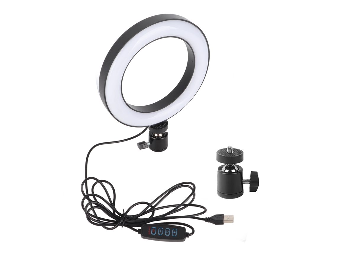Anel de luz LED para estúdio de vídeo, câmera de celular e selfies, luz de preenchimento.