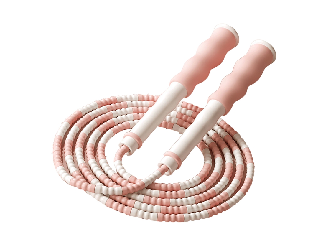 Corda De Pular Ajustável Para Crianças 2.8m Estilo Bambu Fitness Para Estudantes Rosa