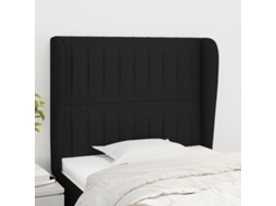 Vidaxl Cabeceira De Cama C/ Abas Tecido 83x23x118/128 Cm Preto