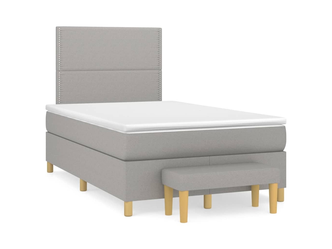 Box Spring Bed, Box Spring Beds Vidaxl Cinzeto Tecido (120 X 200 Cm)