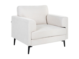 Poltrona BELIANI Lousto de Tecido Creme Claro 102x65x85