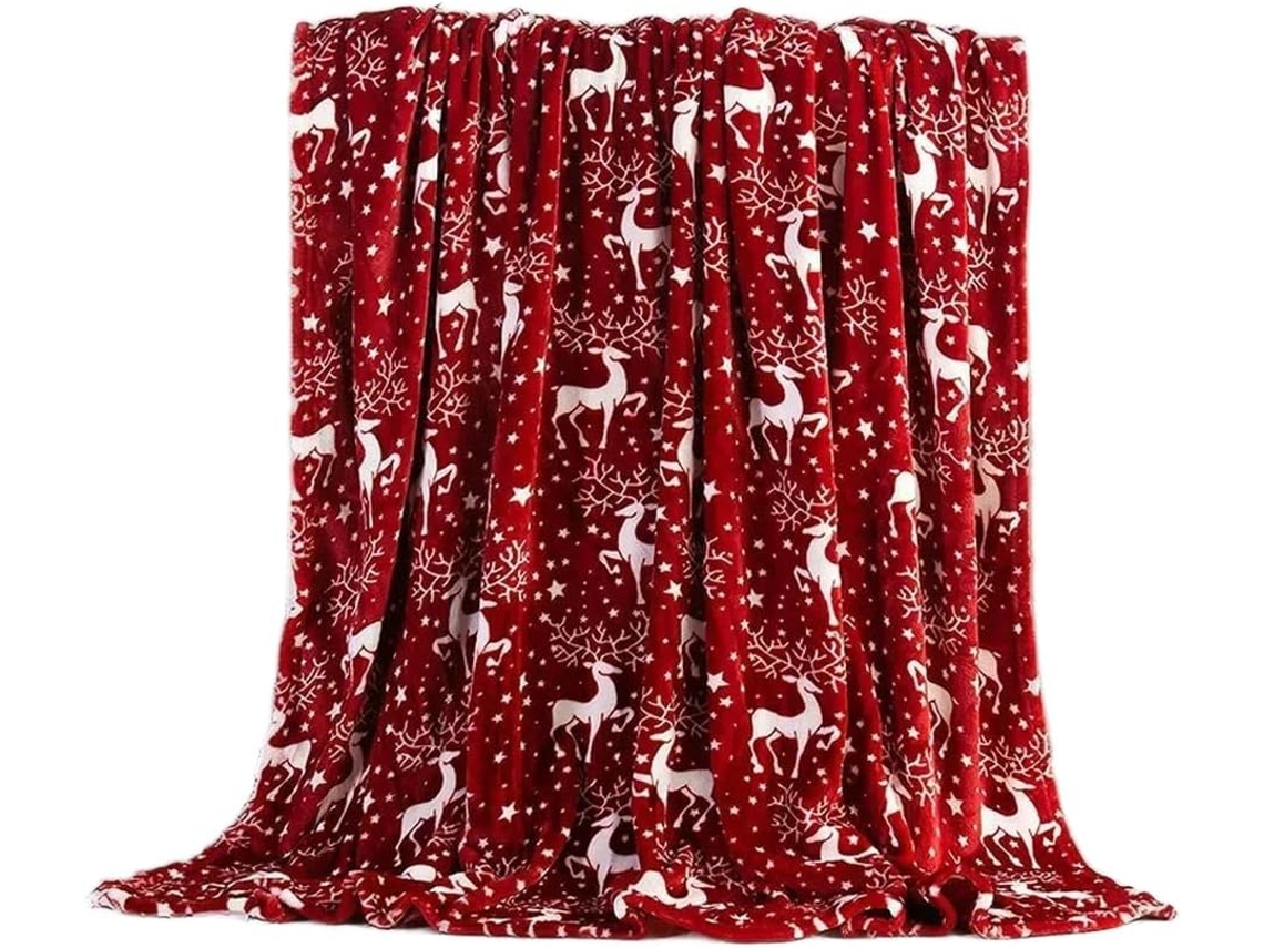 Manta de Natal Syjym para Decoração Natalina com Tema Festivo Casa Quente e Confortável Cama Sofá Poltrona no
