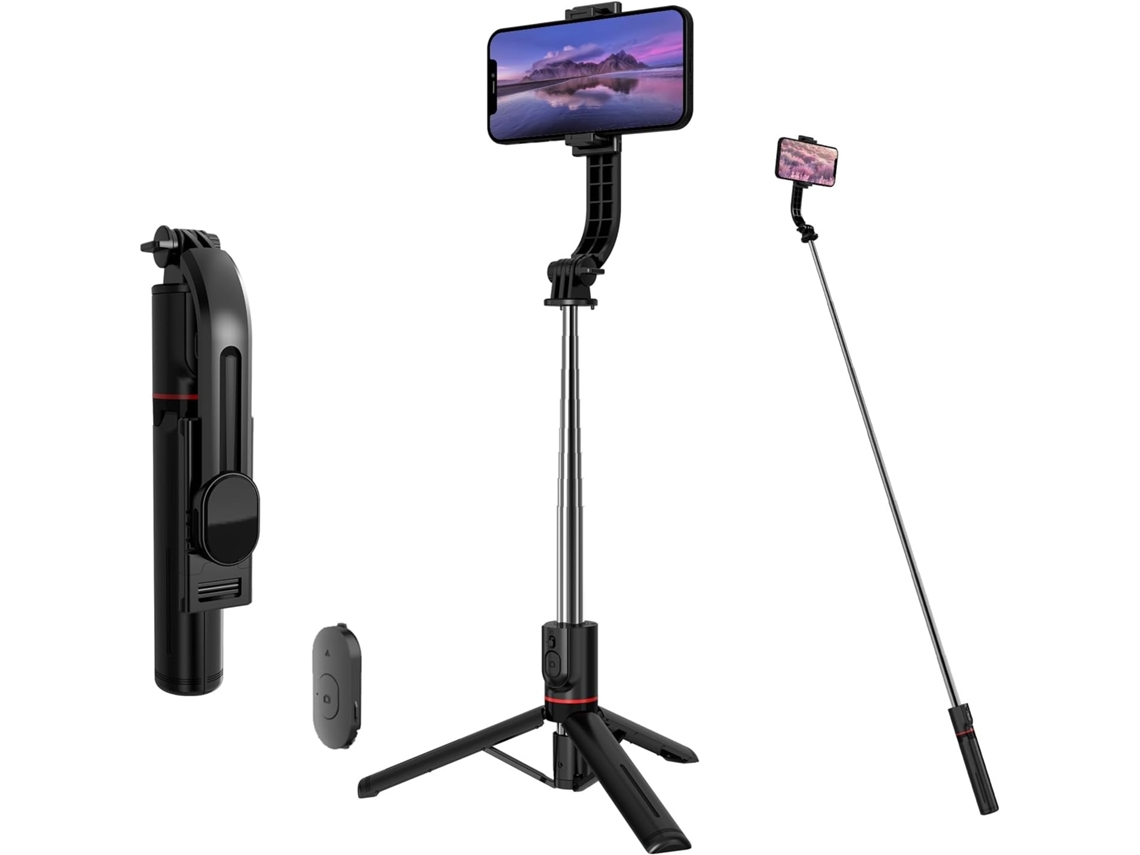 Lurelia Tripé Para Selfie Com Controlo Remoto, Extensível, Até 111 Cm, Rotação 360°, Para Telemóvel