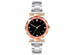 Relógio de Pulso Feminino Casual com Quartzo e Strass Prata Zhoulianfa
