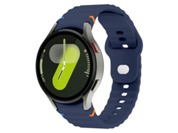Bracelete Silicone 20mm Ondulada Reversa Azul Meia noite para Samsung Galaxy Watch 7 XIAOMOYU (40/44mm)