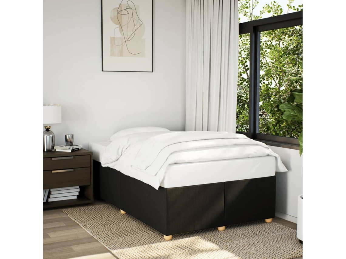 Vidaxl Estrutura De Cama Sem Colchão Preto 120x190 Cm Tecido