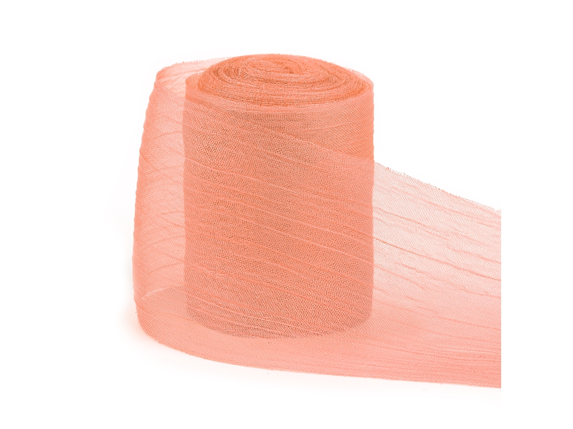 Fita de Fio Texturizado de 4 Cm (5 Jardas), Ideal para Acessórios de Cabelo, Artesanato e Decoração. MDUG (laranja)
