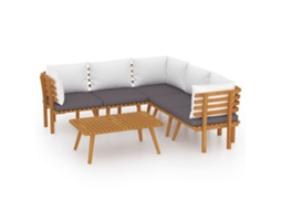 Maison Exclusive - 6 Pcs Conjunto Lounge De Jardim C/ Almofadões Acácia Maciça