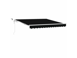 Toldo Retrátil Preto 300 X 250 Cm Poliéster e Metal VIDAXL